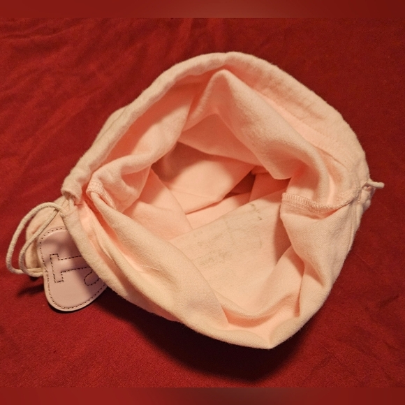 JUICY COUTURE Large Light Pink Dust Bag Cover Pouch Heart Charm Drawstring Logo - Picture 9 of 12